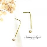 凸凹パールのロングピアス