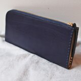 ＜革と糸が選べる＞オーダーメイドのL字ファスナースリム長財布