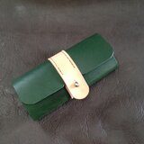 タンニンなめし牛革ギボシ留め3連キーケース・グリーン