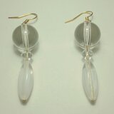 イヤリング可 オールクリアカラー レトロクラシカルピアス