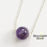 まんまるアメジストのシルバーネックレス