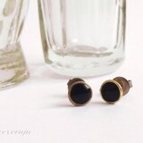 ［Brass］レトロ ピアス BK