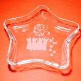 猫 猫グッズ スタープレート(ハンドメイド)ガラス彫刻