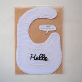 Hello！刺繍スタイ　白×黒