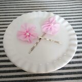 お花モチーフ【ヘアピン】ピンク 2本セット