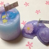 星空の青い鳥とお花猫 (キャンドル)
