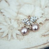 COR-DATE　王冠シャンパンパールイヤリング（バネ式ネジ調整）