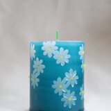 透かし彫りろうそく(M)紺