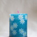 透かし彫りろうそく(M)紺