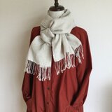 リネンの手織り ストール 《生成り》