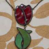 ステンドグラスペンダント　ちゅーりっぷ　赤