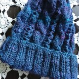 キッドモヘアのグラデーションニット帽