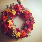 プリザーブドフラワーリースアレンジ