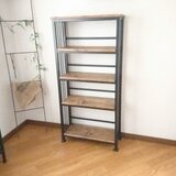 新作60cm幅【アイアン×ウッド4段ブックシェルフ~プロヴァンス風】