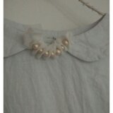 カタチ変わるコットンパールブローチ*　