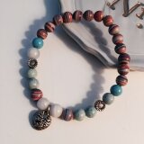 マーブルピンクブレスレット