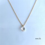 14kgf✴︎✴︎華奢なクリスタルの一粒ネックレス