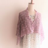 ピンクラベンダー色のショール兼マーガレット