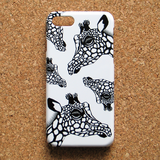 iPhone7/SE/6s/6/5s/5/5s/5c/Android　スマホケース　北欧　動物　キリン　切り絵　H3201