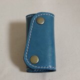 バングラキップ革　キーケース　ドルフィンブルー