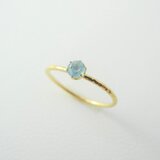 季節のかけら　ピンキーリング　ブルートパーズ　K18イエローゴールド