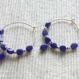 14kgf.navy glassのフープピアス