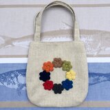 お花モチーフのお散歩バッグ a