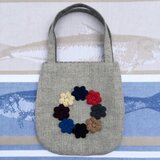 お花モチーフのお散歩バッグ b