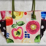 肩掛けできる大きめトートバッグ  *大人可愛いカラフルポップ　ピーチ*　タイプＢ