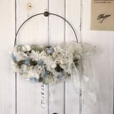 リボンとお花のハーフムーン*リース