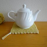 　手織り　ポットマット　きいろ