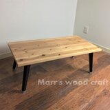 国産杉の無垢材　折れ脚テーブル　45x90cm クリアー塗装　【オーダー可能】折りたたみ式