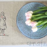 【一点もの】刺繍付きテーブルランナー