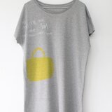 ドルマンロング丈Tシャツ/キイロバッグ