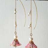 晴れ華 淡水パールとつまみ細工のアメリカンピアス*イヤリング変更可
