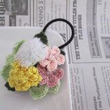 たんぽぽと綿毛とピンクお花ヘアゴム