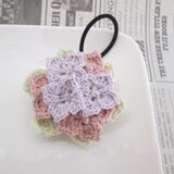 あじさいヘアゴム:ピンク×パープル