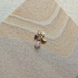 14KGF モルガナイト/パール/インカローズ/ラピスラズリ チャーム