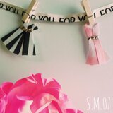 ◯ボーダー×ピンクレース ドレス型メッセージカード◯