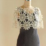 雪モチーフの夏ケープ＊オフホワイト