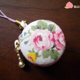 花柄♪マカロンコインケース　ストラップ
