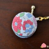 花柄♪マカロンコインケース　ストラップ