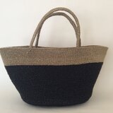 黒×GOLDツートンかごバック[ga-OT-072］