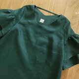 ☆グリーンリネンレイヤードスリーブワンピース