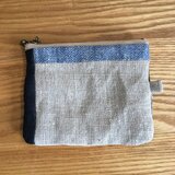 リネンのパッチワークポーチ