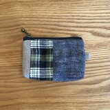 リネンのパッチワークポーチ