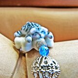 『グーデンマイヤーさん』フラワークッション　 ネコブレスレット　アメショーブルー