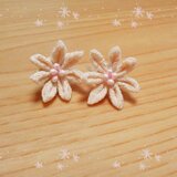 ちりめん細工　ノンホールピアス