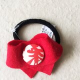アカイヌ　フエルトヘアゴム　赤