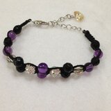 ブラックオニキス×アメジストのブレスレット